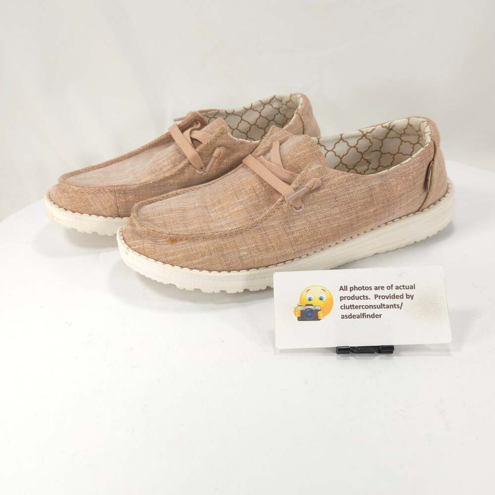 Hey Dude Wendy Lace Up Casual Shoe Womens Size 8 1214156 Tan Shimmer